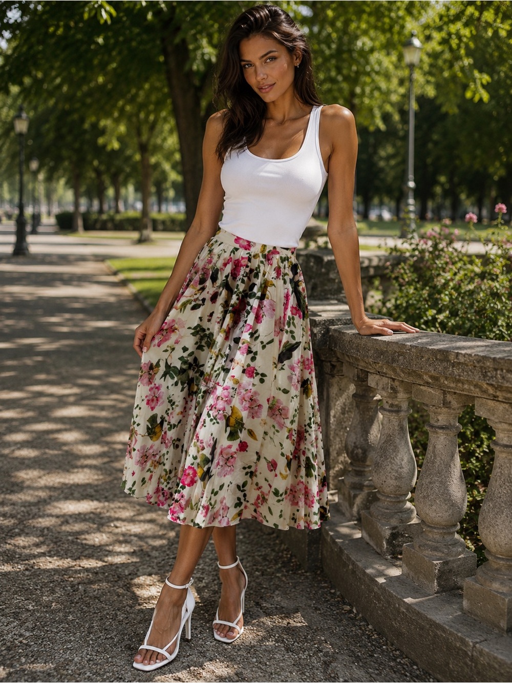 Elle.Oh.Elle Floral Midi Skirt – Size Small 🌸✨